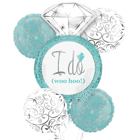 I Do Engagement Diamond Ring (Tiffany Blue) Balloon Bouquet